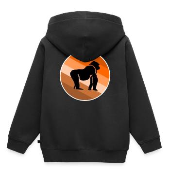 gorille - Sweat Premium à capuche enfant bio - noir - Dos - AI Model Kid Male (0cm)