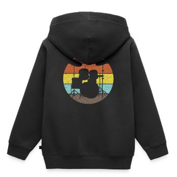 Drums Schlagzeug Vintage distressed - Kinder Premium Organic Hoodie - Schwarz - Hinten - AI Model Kid Male (0cm)