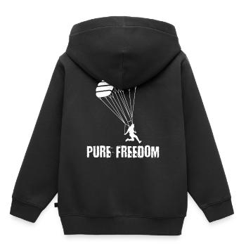 Fallschirmspringen Freiheit - Kinder Premium Organic Hoodie - Schwarz - Hinten - AI Model Kid Male (0cm)
