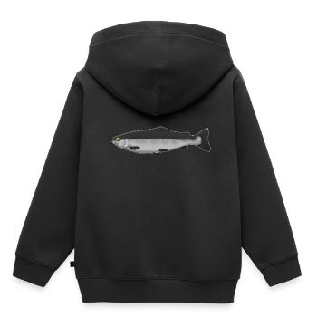 Poisson poisson - Sweat Premium à capuche enfant bio - noir - Dos - AI Model Kid Male (0cm)