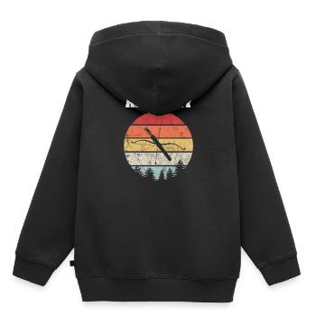Retro Vintage Bogenschiessen Pfeil Köcher Geschenk - Kinder Premium Organic Hoodie - Schwarz - Hinten - AI Model Kid Male (0cm)