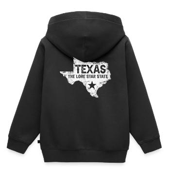 Lone Star Texas Kartendesign für stolze Texaner - Kinder Premium Organic Hoodie - Schwarz - Hinten - AI Model Kid Male (0cm)