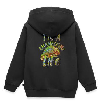 kameleon - Kinder Premium hoodie biologisch - zwart - Achter - AI Model Kid Male (0cm)