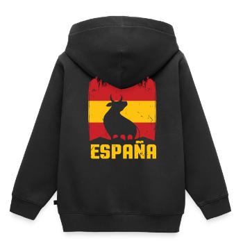 Espana print I Proud Spain Bull Viva ESPANA Geschenk - Kinder Premium Organic Hoodie - Schwarz - Hinten - AI Model Kid Male (0cm)