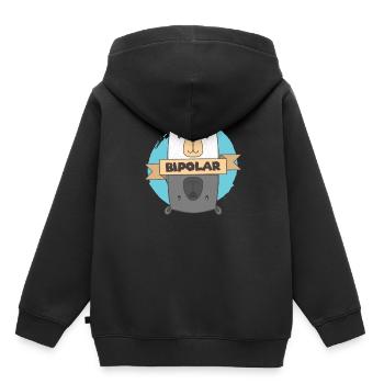 BiPolar Bear I Conception de troubles mentaux mignons - Sweat Premium à capuche enfant bio - noir - Dos - AI Model Kid Male (0cm)