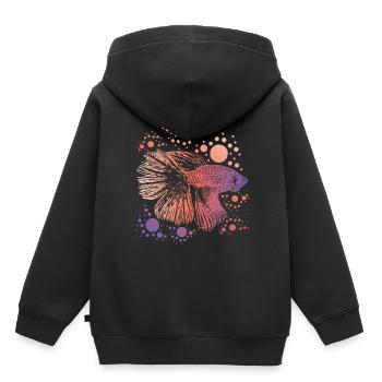 Betta Splendens Retro print I Siamese Fighting - Kinder Premium Organic Hoodie - Schwarz - Hinten - AI Model Kid Male (0cm)
