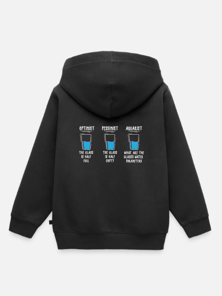Optimist Pessimist Aquarist Aquarium Engineer - Kinder Premium Organic Hoodie - Schwarz