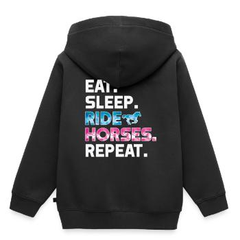 Eat Sleep Ride Chevaux Répéter la conception de cadeau d’équitation - Sweat Premium à capuche enfant bio - noir - Dos - AI Model Kid Male (0cm)