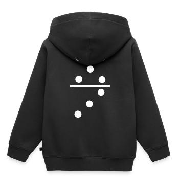 Domino drôle domino - Sweat Premium à capuche enfant bio - noir - Dos - AI Model Kid Male (0cm)