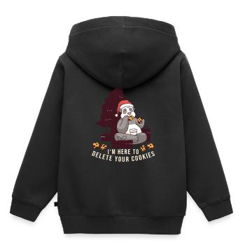 I m here to delete your cookies Panda Weihnachten - Kinder Premium Organic Hoodie - Schwarz - Hinten - AI Model Kid Male (0cm)