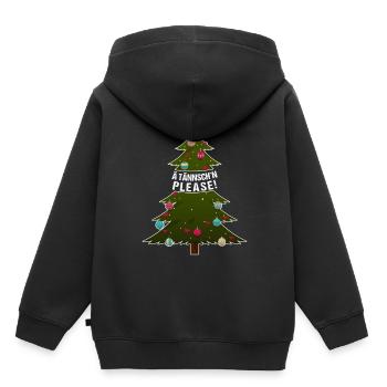 Ä Tännsch'n Please! lustiger Weihnachtsbaum Spruch - Kinder Premium Organic Hoodie - Schwarz - Hinten - AI Model Kid Male (0cm)