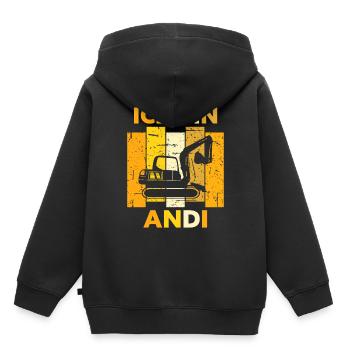 Andi Geschenk Name Namensschild Geburtstag - Kinder Premium Organic Hoodie - Schwarz - Hinten - AI Model Kid Male (0cm)
