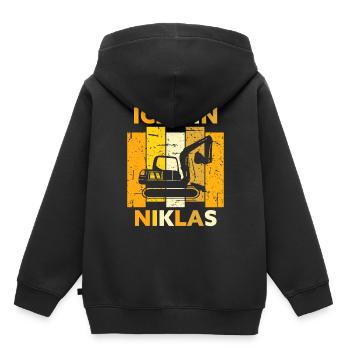 Niklas Geschenk Name Namensschild Geburtstag - Kinder Premium Organic Hoodie - Schwarz - Hinten - AI Model Kid Male (0cm)