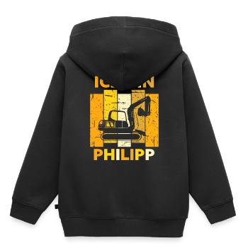 Philipp Geschenk Name Namensschild Geburtstag - Kinder Premium Organic Hoodie - Schwarz - Hinten - AI Model Kid Male (0cm)