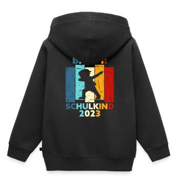 Einschulung 2023 Schulkind Grundschule Schulstart - Kinder Premium Organic Hoodie - Schwarz - Hinten - AI Model Kid Male (0cm)