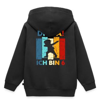 6 Geschenk 6. Geburtstag Geburtstagsgeschenk Sechs - Kinder Premium Organic Hoodie - Schwarz - Hinten - AI Model Kid Male (0cm)
