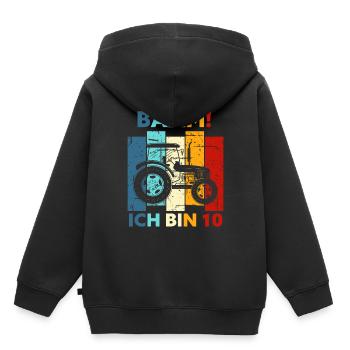 10. Geburtstag 10 Jahre Geschenk Zehn Traktor - Kinder Premium Organic Hoodie - Schwarz - Hinten - AI Model Kid Male (0cm)