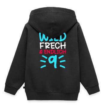 9 Geschenk 9. Geburtstag Neun Junge Mädchen - Kinder Premium Organic Hoodie - Schwarz - Hinten - AI Model Kid Male (0cm)