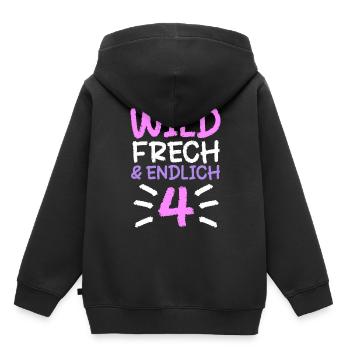 4 Geburtstag Geschenk Vier Jahre 4. Geschenke - Kinder Premium Organic Hoodie - Schwarz - Hinten - AI Model Kid Male (0cm)