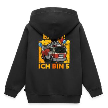 5. Geburtstag Feuerwehr Junge 5 Jahre Geschenk - Kinder Premium Organic Hoodie - Schwarz - Hinten - AI Model Kid Male (0cm)