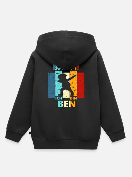 Ben Geschenk Name Vorname Geburtstag - Kinder Premium Organic Hoodie - Schwarz