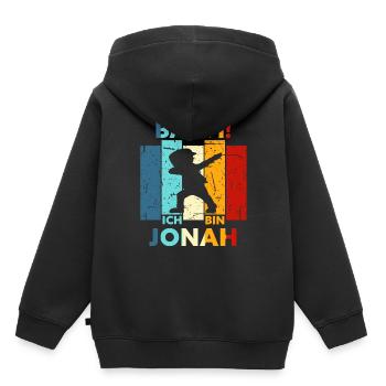 Jonah Geschenk Name Vorname Geburtstag - Kinder Premium Organic Hoodie - Schwarz - Hinten - AI Model Kid Male (0cm)