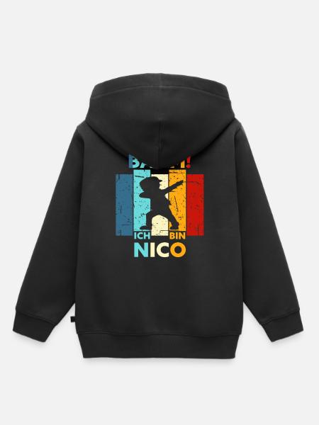 Nico Geschenk Name Vorname Geburtstag - Kinder Premium Organic Hoodie - Schwarz