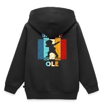 Ole Geschenk Name Vorname Geburtstag - Kinder Premium Organic Hoodie - Schwarz - Hinten - AI Model Kid Male (0cm)