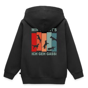 Hund Sprüche Geschenk Gassi Gehen Hunde - Kinder Premium Organic Hoodie - Schwarz - Hinten - AI Model Kid Male (0cm)