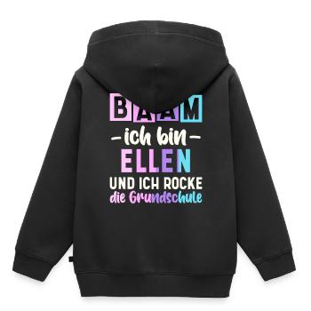 Name Ellen Geschenk Grundschule - Kinder Premium Organic Hoodie - Schwarz - Hinten - AI Model Kid Male (0cm)