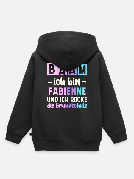 Name Fabienne Geschenk Grundschule - Kinder Premium Organic Hoodie - Schwarz