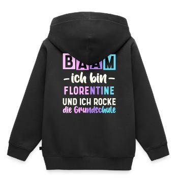 Name Florentine Geschenk Grundschule - Kinder Premium Organic Hoodie - Schwarz - Hinten - AI Model Kid Male (0cm)