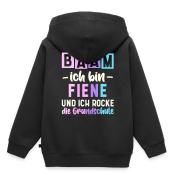 Name Fiene Geschenk Grundschule - Kinder Premium Organic Hoodie - Schwarz - Hinten - AI Model Kid Male (0cm)