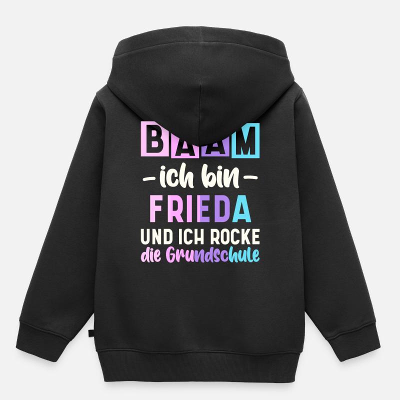 Name Frieda Geschenk Grundschule - Kinder Premium Organic Hoodie - Schwarz
