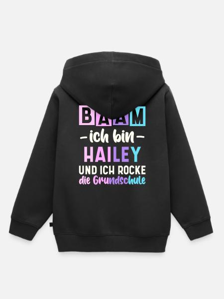 Name Hailey Geschenk Grundschule - Kinder Premium Organic Hoodie - Schwarz