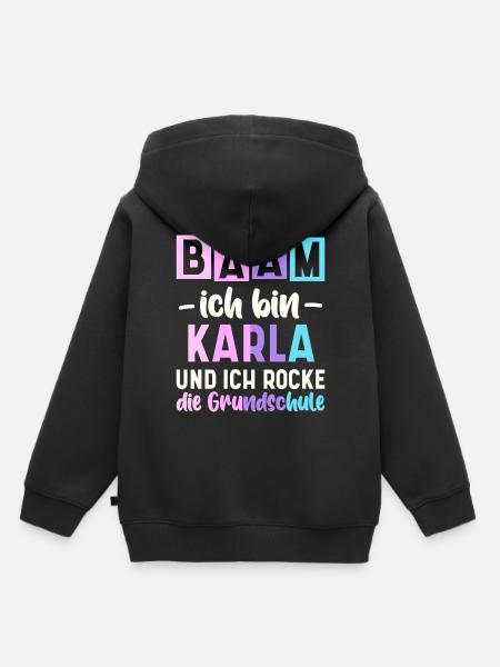 Name Karla Geschenk Grundschule - Kinder Premium Organic Hoodie - Schwarz