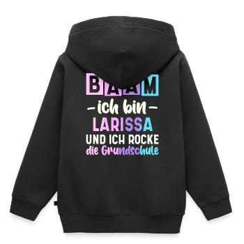 Name Larissa Geschenk Grundschule - Kinder Premium Organic Hoodie - Schwarz - Hinten - AI Model Kid Male (0cm)