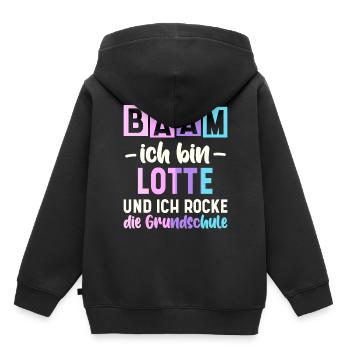 Name Lotte Geschenk Grundschule - Kinder Premium Organic Hoodie - Schwarz - Hinten - AI Model Kid Male (0cm)