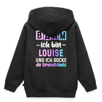 Name Louise Geschenk Grundschule - Kinder Premium Organic Hoodie - Schwarz - Hinten - AI Model Kid Male (0cm)