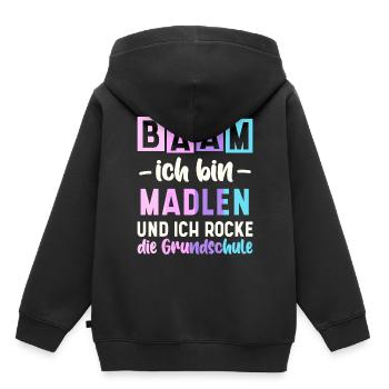 Name Madlen Geschenk Grundschule - Kinder Premium Organic Hoodie - Schwarz - Hinten - AI Model Kid Male (0cm)