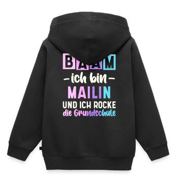Name Mailin Geschenk Grundschule - Kinder Premium Organic Hoodie - Schwarz - Hinten - AI Model Kid Male (0cm)