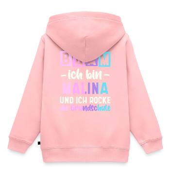 Name Malina Geschenk Grundschule - Kinder Premium Organic Hoodie - Rosa - Hinten - AI Model Kid Female (0cm)