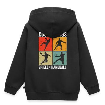 Handball Geschenk Handballer Junge Handballspieler - Kinder Premium Organic Hoodie - Schwarz - Hinten - AI Model Kid Male (0cm)