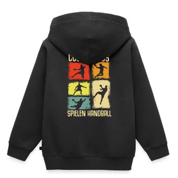 Handball Geschenk Handballer Junge Handballspieler - Kinder Premium Organic Hoodie - Schwarz - Hinten - AI Model Kid Male (0cm)