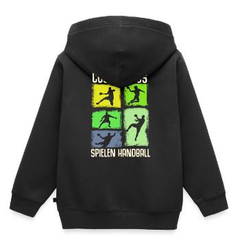 Handball Geschenk Handballer Junge Handballspieler - Kinder Premium Organic Hoodie - Schwarz - Hinten - AI Model Kid Male (0cm)