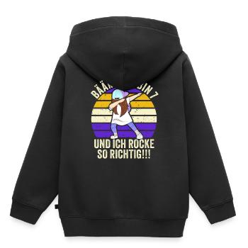 7 Jahre Mädchen Geschenk 7. Geburtstag Sieben - Kinder Premium Organic Hoodie - Schwarz - Hinten - AI Model Kid Male (0cm)