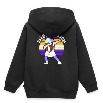 Werdende Schwester Geschenk Große Schwanger - Kinder Premium Organic Hoodie - Schwarz - Hinten - AI Model Kid Male (0cm)