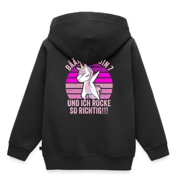 7 Jahre Junge Geschenk 7. Geburtstag Sieben - Kinder Premium Organic Hoodie - Schwarz - Hinten - AI Model Kid Male (0cm)