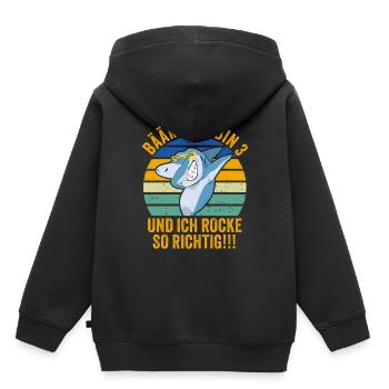 3 Jahre Geschenk 3. Geburtstag Drei Dritter - Kinder Premium Organic Hoodie - Schwarz - Hinten - AI Model Kid Male (0cm)