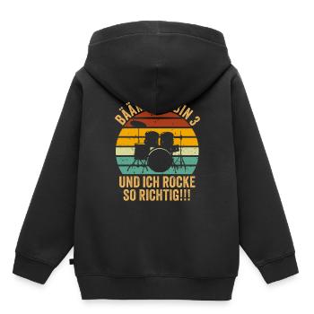 3 Jahre Geschenk 3. Geburtstag Drei Dritter - Kinder Premium Organic Hoodie - Schwarz - Hinten - AI Model Kid Male (0cm)